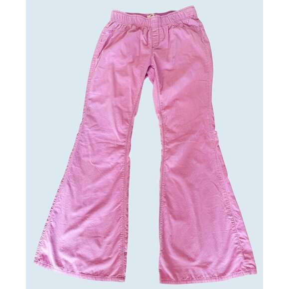 FREE PEOPLE / We The Free Pink Pull On Flare Corduroy Pants Jeans Sz 28 - Picture 2 of 7